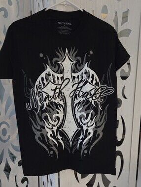 Ninth Hall Graphic Tee Shirt Black Y2K Cyber Grunge Gothic Cross  Small